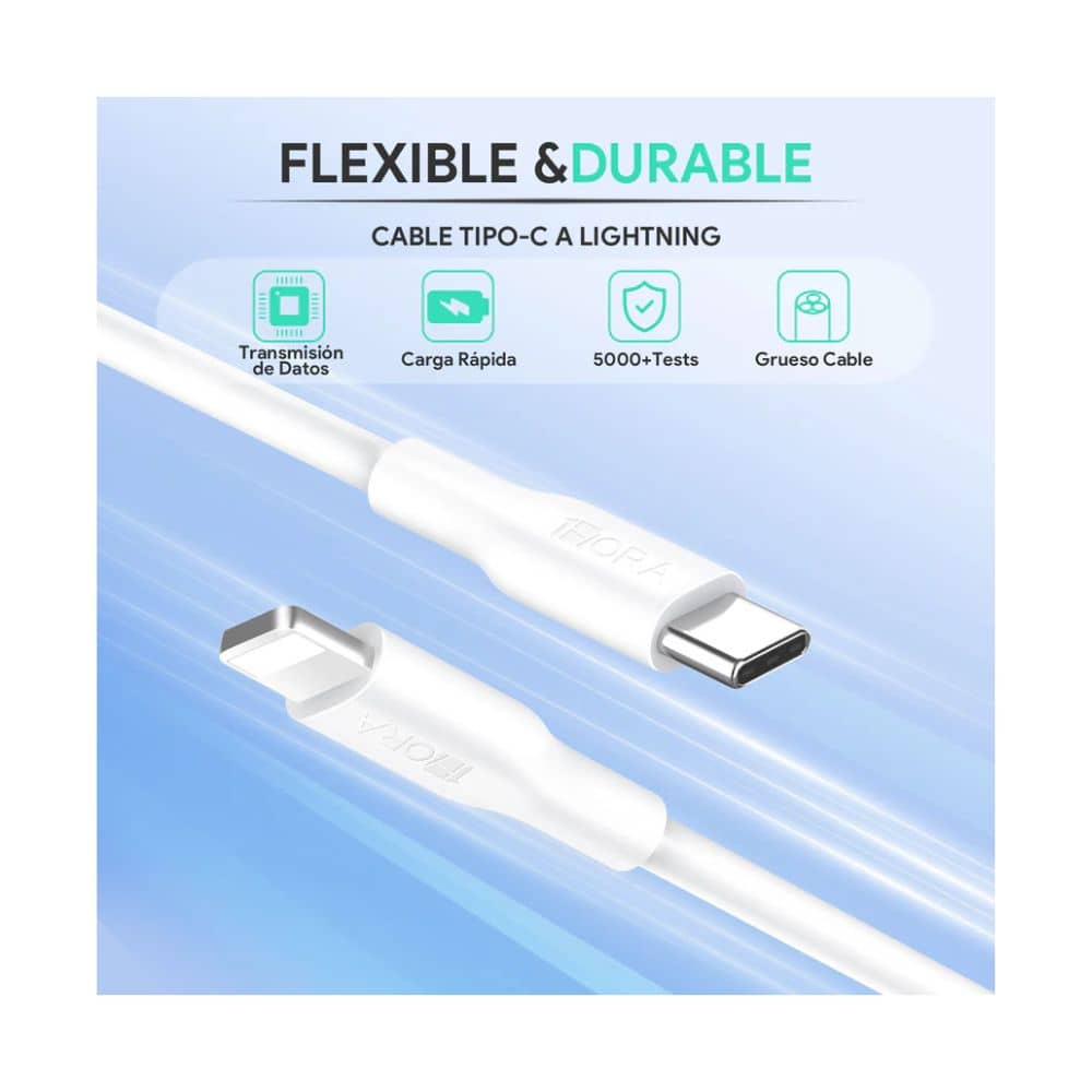Cargador y Cable Tipo Lighting iPhone 1Hora 20W - Imagen 2